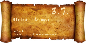 Bleier Tímea névjegykártya